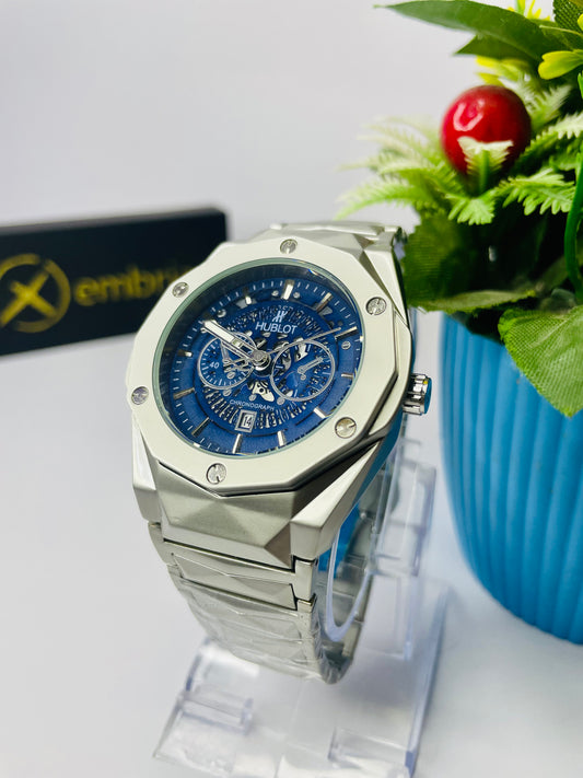 HB Skeleton with Blue Dial