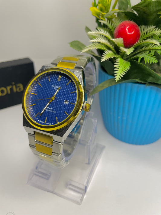 Tissot PRX Golden with Blue Textured Dial